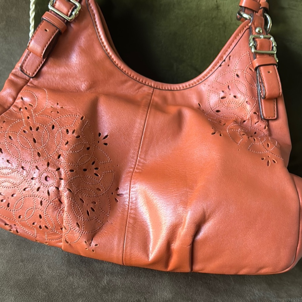 Coach Ashley Laser Cut Orange Leather Handbag 
PRICE IS FIRM - Picture 3 of 10